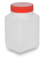 Laborflasche 500 ml mit Skala weiss mit rotem Deckel