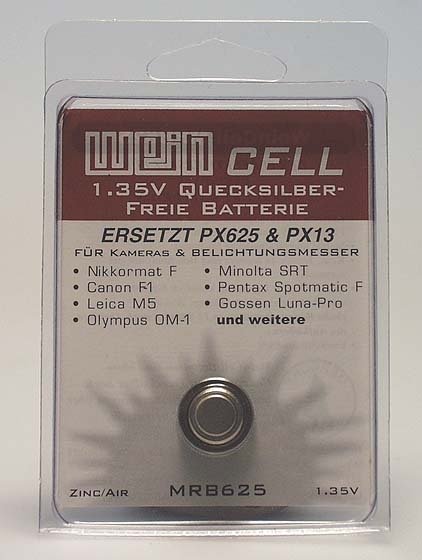 WeinCell Batterie MRB 625 (Ersatz f&uuml;r PX 625) 1,35 V