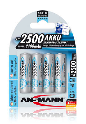 Ansmann MAX E -NiMh Akku Mignon (AA) - 2500 mAh (4er Blister)