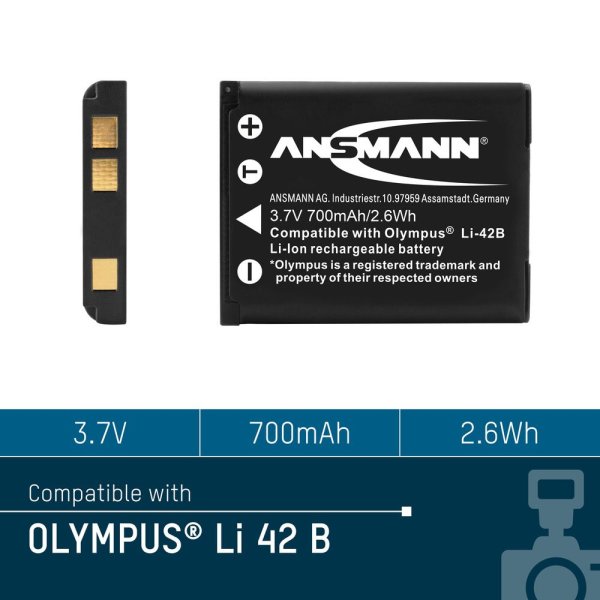 Ansmann Li-Ion battery type LI-42B - 3.7 V / 640 mAh