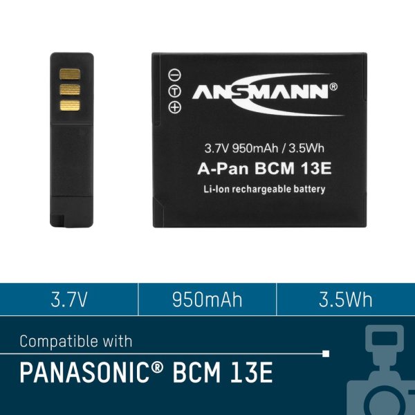 Ansmann Li-Ion Akku A-Pan DMW-BCM13E - für Panasonic (z.B. DMC-TZ41 ...)