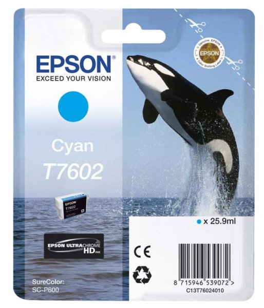 Epson Tintenpatrone T7602 25,9 ml - cyan UltraChrome HD