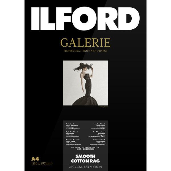 Ilford GALERIE Smooth Cotton Rag 310 | GPSC | 5x7" - 127mm x 178mm, 50 Blatt