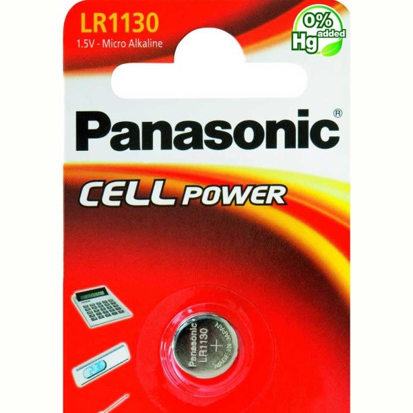 Panasonic LR1130 Knopfzelle 44 mAh, 1,5 Volt, Mikro Alkali
