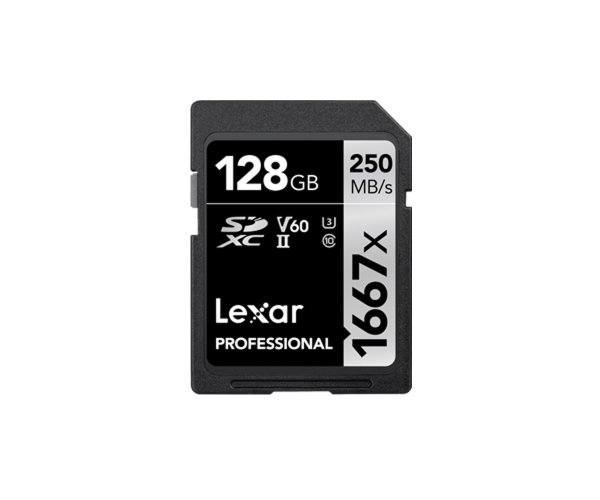 Lexar Professional 1667x | SDXC | 128 GB UHS-II V60 (L:250MB/s | S:120 MB/s)