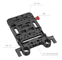 SmallRig | 3016 V-Mount-Akku-Adapterplatte mit zwei 15 mm Stabklemmen