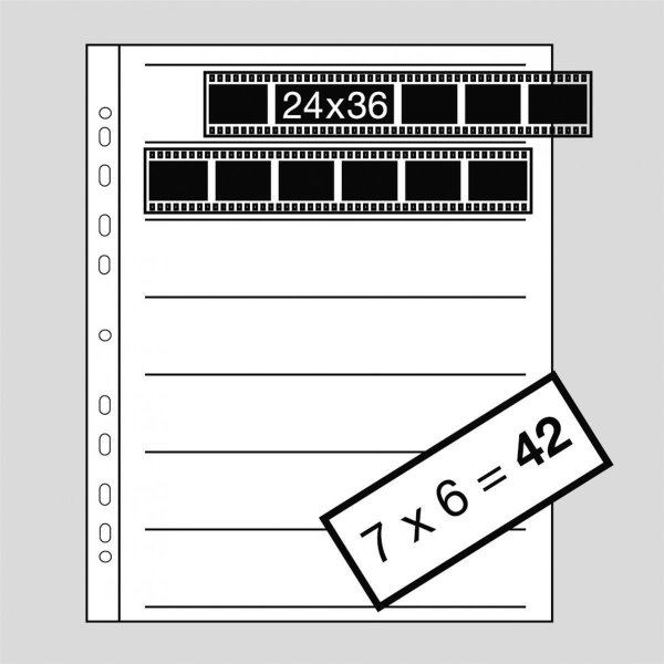 Kaiser | Negative Filing Sheets for 35 mm film 7 x 6, glassine, 100 sheets  # 2510