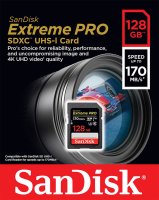 SanDisk 128 GB SDXC ExtremePro 170MB/s V30 UHS-I U3...