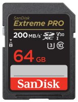 SanDisk 64 GB SDXC ExtremePro 200MB/s V30 UHS-I U3