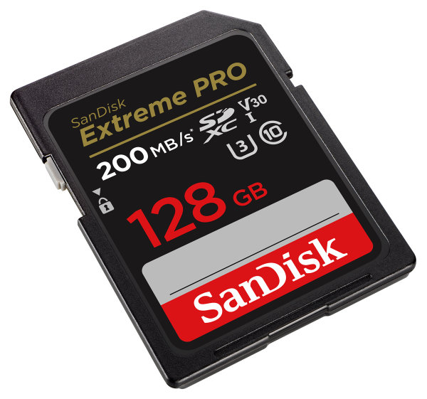 SanDisk 128 GB SDXC ExtremePro 200MB/s V30 UHS-I U3