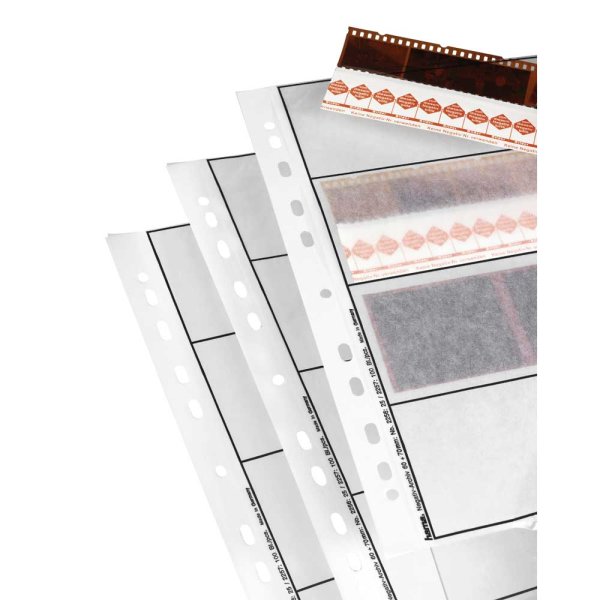 Negativ Ablageblätter Pergamin, 25 Blatt für 4 Streifen a` 3 Negative 60x60 mm
