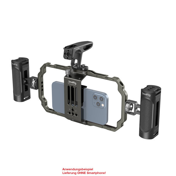SmallRig 3155B Universal Mobile Handheld Video Rig Kit (Handy-Cage mit 3 Griffen)