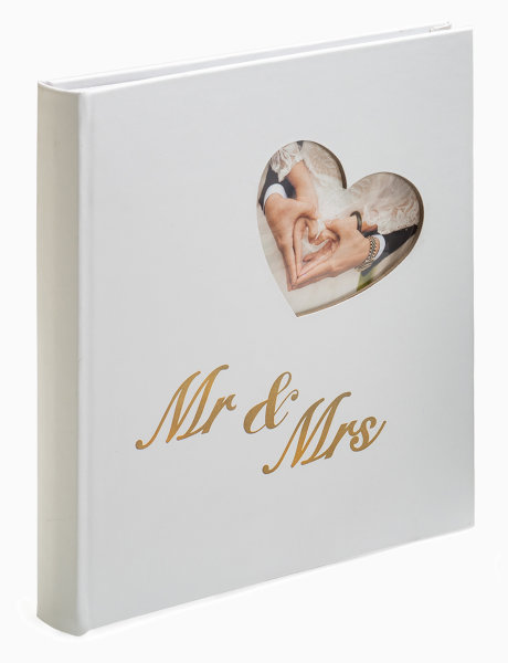 KPH Mr. & Mrs. weiß-gold 29x32 cm, Hochzeitsalbum, 60 weiße Seiten