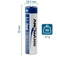 Ansmann | Akku Li-Ion 18650 | 2600mAh | 1er mit USB Typ-C Ladebuchse