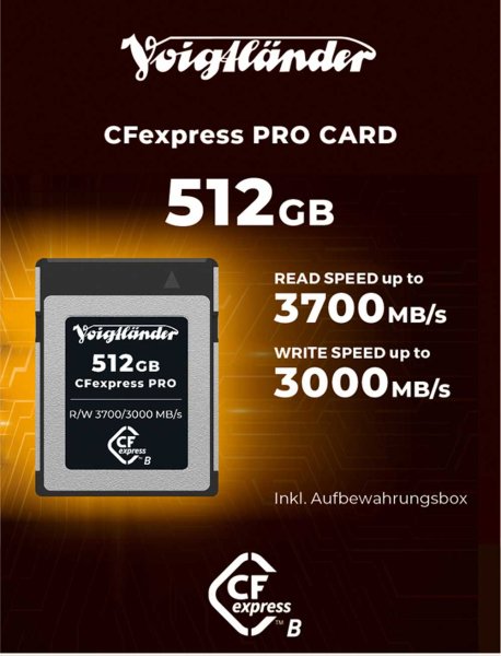 Voigtländer |  CFexpress Professional 512GB Typ-B (3700/3000 MB/s)