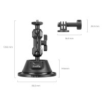 SmallRig | 4193 SC-1K Portable Suction Cup Mount Support for Action Cams, Saugnapf