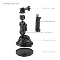 SmallRig | 4275 SC-1K Portable Suction Cup Mount Support Kit, Saugnapf+Handyhalter