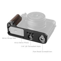 SmallRig | 5266 L-Shape Mount Plate with Wooden Handle f. Fujifilm GFX100RF blk.