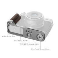 SmallRig | 5265 L-Shape Mount Plate with Wooden Handle f. Fujifilm GFX100RF silb.