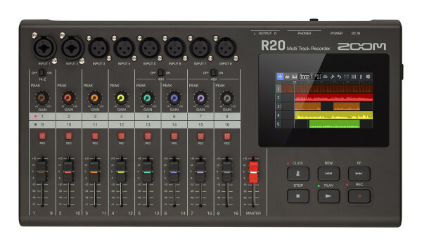 ZOOM | MultiTrak R20, schwarz 16-Spur-Recorder