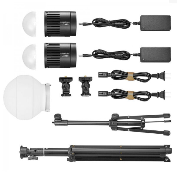Godox | LC30D-K2 Kit Litemons Tisch-LED Leuchte mit 2 x LC30D+Zubehör, Daylight