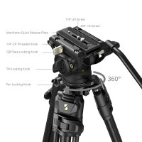 SmallRig | 5201 AD-50 Max Video Carbon Fiber Tripod, Kohlefaser-Stativ