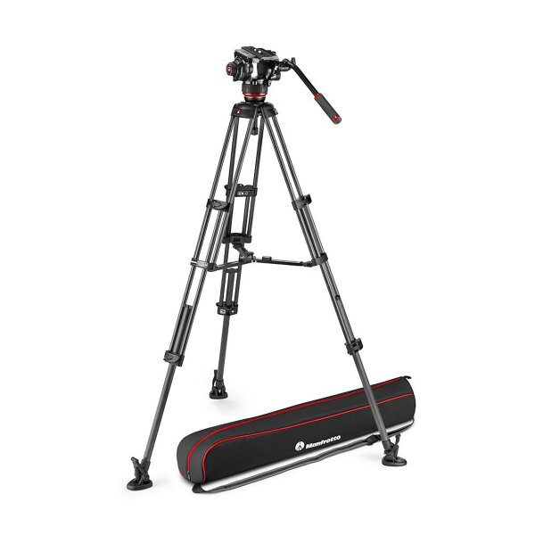 Manfrotto | Carbonfaser-Doppelrohrst. MS mit Fluid-Videokopf 504X | MVK504XTWINMC
