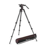 Manfrotto | Nitrotech 608 Videokopf und Carbonfaser-Stativ mit hohem Einzelbein | MVK608CTALL