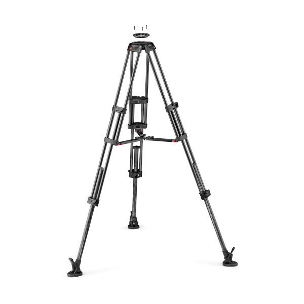 Manfrotto | TwinMC Carbon-Videostativ, Doppelrohrstativ mit Mittelspinne | MVTTWINMC