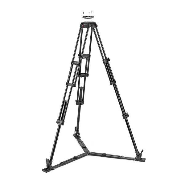 Manfrotto | TwinGA Aluminium-Videostativ, Doppelrohrstativ mit Bodenspinne | MVTTWINGA