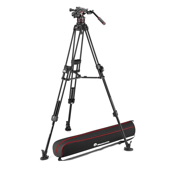 Manfrotto | Nitrotech 612+645A Fast Twin Alu, Fluid-Videokopf+2-fach Stativ | MVK612TWINFA
