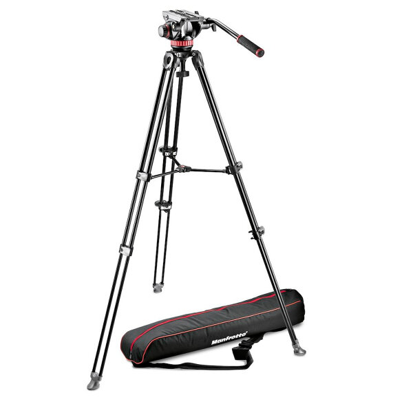 Manfrotto | Alu Doppelrohr-Videostativ mit 502 Fluid-Video-Neiger | MVK502AM-1