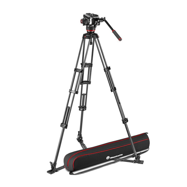Manfrotto | TWINC+504X Carbonfaser- Doppelrohr-Stativ GS mit Fluid-Videokopf | MVK504XTWINGC