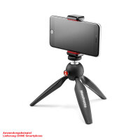 Manfrotto | PIXI Mini-Stativ mit Smartphone-Klemme schwarz | MKPIXICLMII-BK