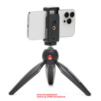 Manfrotto | PIXI Mini-Stativ mit Smartphone-Klemme schwarz | MKPIXICLMII-BK