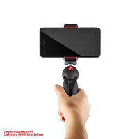 Manfrotto | PIXI Mini-Stativ mit Smartphone-Klemme schwarz | MKPIXICLMII-BK