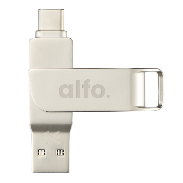 alfo. Dual USB Flash Drive 64 GB USB A/C