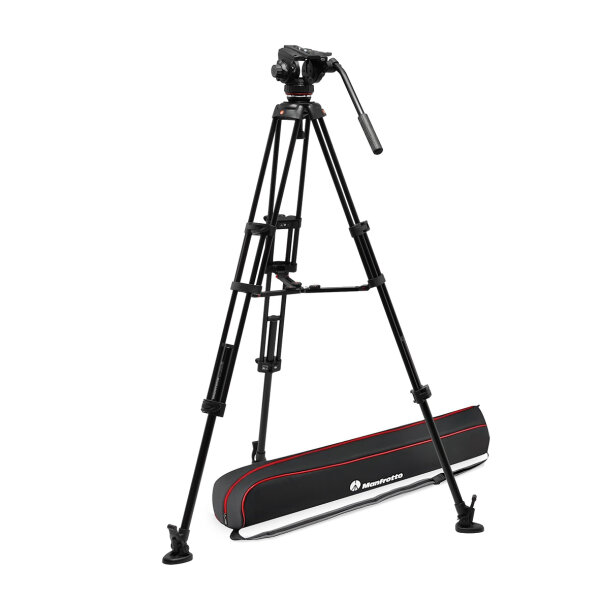 Manfrotto | Doppelrohr Twin Videostativ Alu Kit mit Fluid Videokopf MVH502X