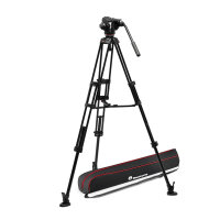 Manfrotto | Doppelrohr Twin Videostativ Alu Kit mit Fluid...
