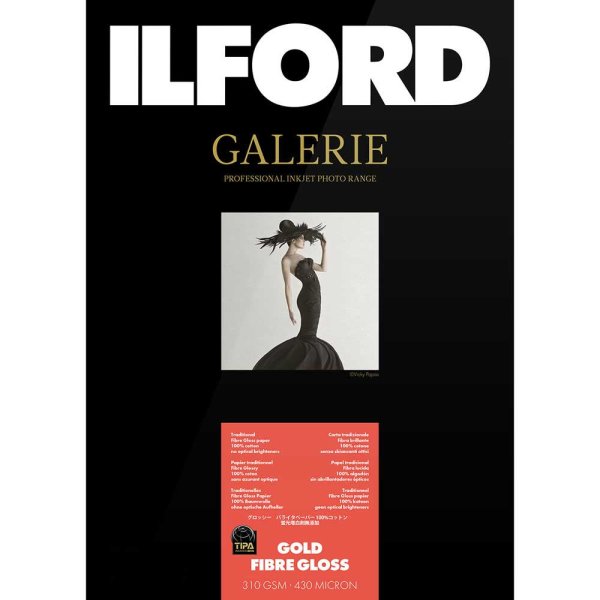 Ilford GALERIE Gold Fibre Gloss 310gsm | A4 - 210mm x 297mm | 25 sheet